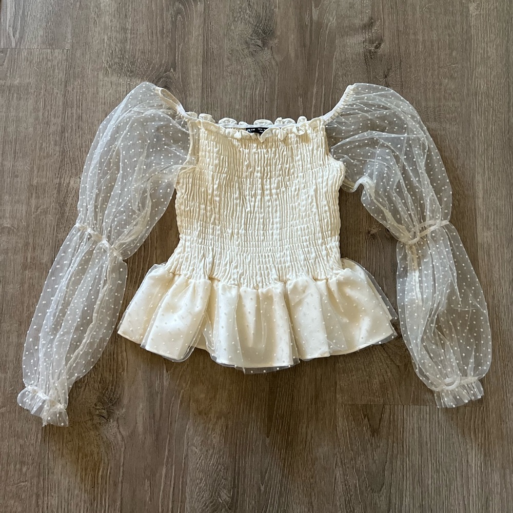 Babydoll Cream Top